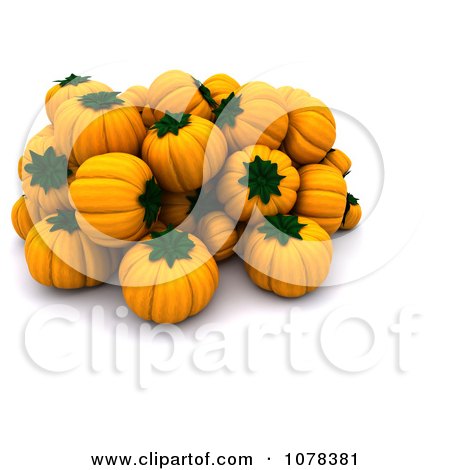 Clipart 3d Pile Of Halloween Pumpkins - Royalty Free CGI Illustration by KJ Pargeter