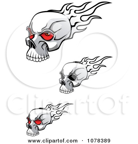 Clipart Flaming Skulls - Royalty Free Vector Illustration by Vector Tradition SM