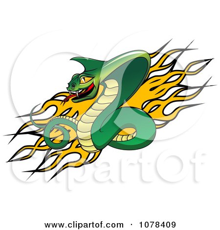 Clipart Aggressive Viper Snake And Flames Logo - Royalty Free Vector Illustration by Vector Tradition SM