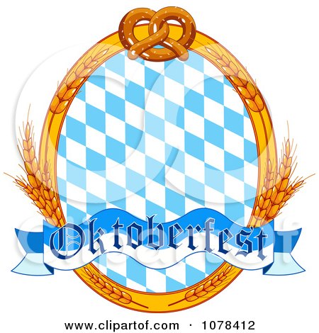 Clipart Wheat And Pretzel Oktoberfest Frame With Diamonds - Royalty Free Vector Illustration by Pushkin