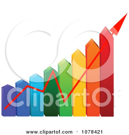 Clipart 3d Colorful Arrow Energy Use Chart With An Increase Arrow - Royalty Free Vector Illustration by Pushkin