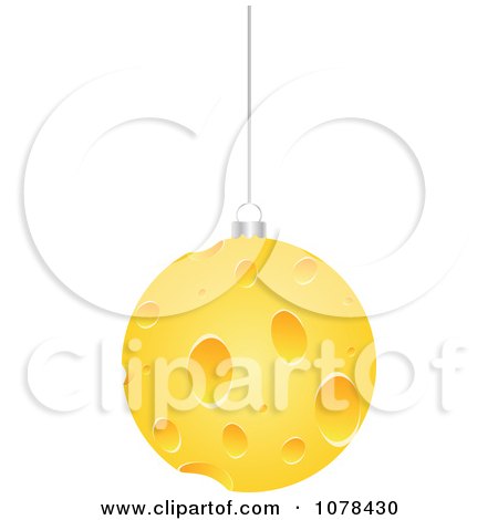 Clipart 3d Hanging Cheese Christmas Bauble - Royalty Free Vector Illustration by Andrei Marincas