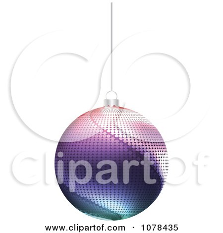 Clipart Purple Hanging Christmas Bauble Of Dots - Royalty Free Vector Illustration by Andrei Marincas
