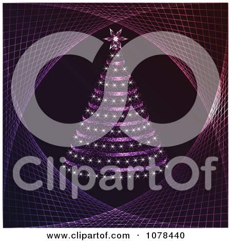 Clipart Purple Christmas Tree - Royalty Free Vector Illustration by Andrei Marincas