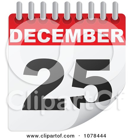 Clipart Turning December 25 Desk Calendar - Royalty Free Vector Illustration by Andrei Marincas