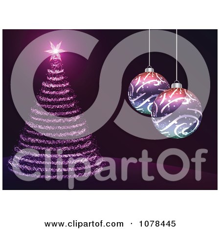 Clipart Christmas Baubles And A Christmas Tree 2 - Royalty Free Vector Illustration by Andrei Marincas