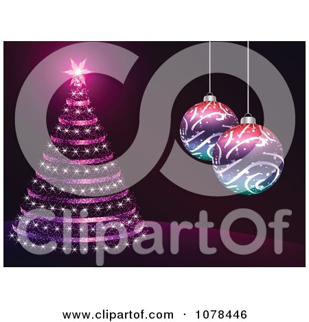 Clipart Christmas Baubles And A Christmas Tree 1 - Royalty Free Vector Illustration by Andrei Marincas