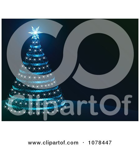 Clipart Blue Christmas Tree Background - Royalty Free Vector Illustration by Andrei Marincas