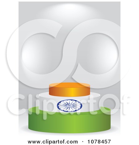 Clipart 3d Indian Flag Podium - Royalty Free Vector Illustration by Andrei Marincas