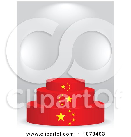 Clipart 3d Chinese Flag Podium - Royalty Free Vector Illustration by Andrei Marincas