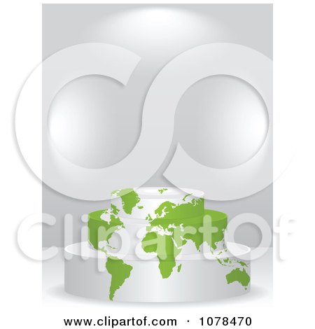 Clipart 3d White And Green Atlas Podium - Royalty Free Vector Illustration by Andrei Marincas