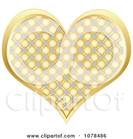 Clipart Golden Luxury Playing Card Suit Heart - Royalty Free Vector Illustration by Andrei Marincas