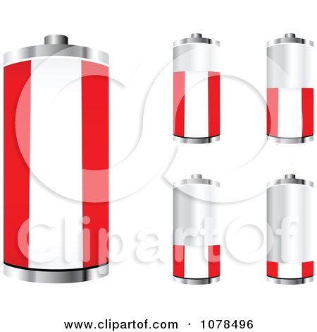 Clipart 3d Austrian Flag Batteries At Different Charge Levels - Royalty Free Vector Illustration by Andrei Marincas