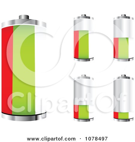 Clipart 3d Bulgarian Flag Batteries At Different Charge Levels - Royalty Free Vector Illustration by Andrei Marincas