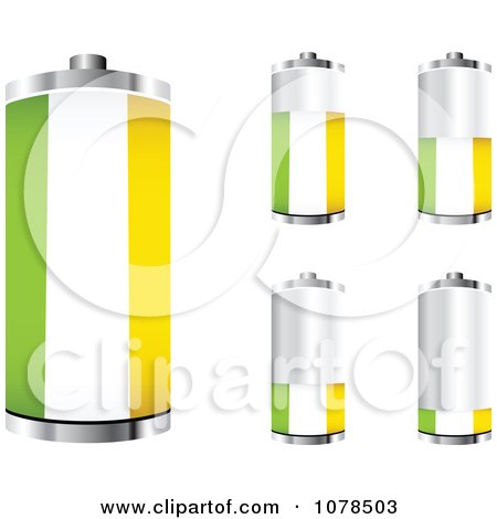 Clipart 3d Ireland Flag Batteries At Different Charge Levels - Royalty Free Vector Illustration by Andrei Marincas