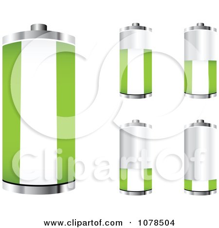 Clipart 3d Nigerian Flag Batteries At Different Charge Levels - Royalty Free Vector Illustration by Andrei Marincas