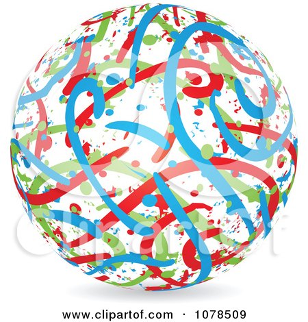 Clipart Sphere Of Green Red And Blue Dots And Lines - Royalty Free Vector Illustration by Andrei Marincas