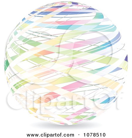 Clipart Sphere Of Gradient Colorful Ribbons - Royalty Free Vector Illustration by Andrei Marincas