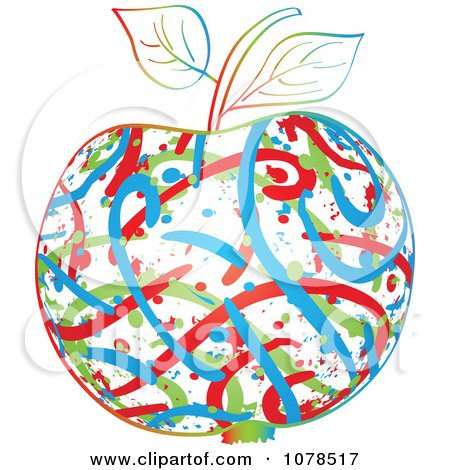 Clipart Colorful Abstract Apple - Royalty Free Vector Illustration by Andrei Marincas