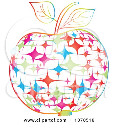 Clipart Colorful Star Apple - Royalty Free Vector Illustration by Andrei Marincas