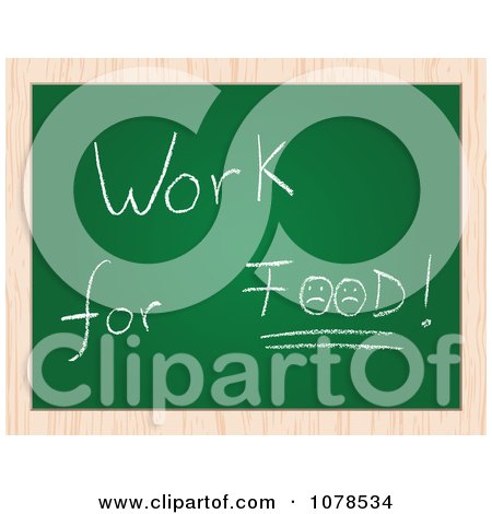 Clipart Work For Food Drawing On A Chalk Board - Royalty Free Vector Illustration by Andrei Marincas