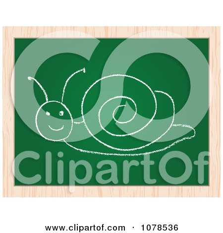 Clipart Drawing Of A Snail On A Chalk Board - Royalty Free Vector Illustration by Andrei Marincas