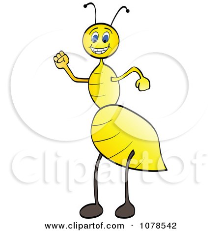 Clipart Happy Yellow Ant - Royalty Free Vector Illustration by Andrei Marincas