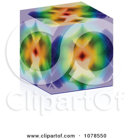 Clipart Kaleidoscope Cube Made Of Dots - Royalty Free Vector Illustration by Andrei Marincas