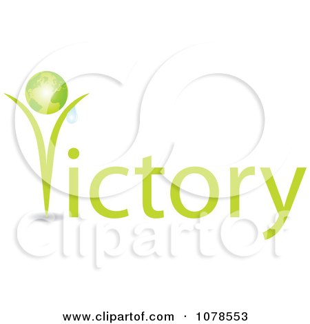 Clipart Green Victory Globe Dewy Plant - Royalty Free Vector Illustration by Andrei Marincas