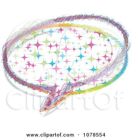 Clipart Colorful Starry Live Chat Instant Messenger Balloon - Royalty Free Vector Illustration by Andrei Marincas