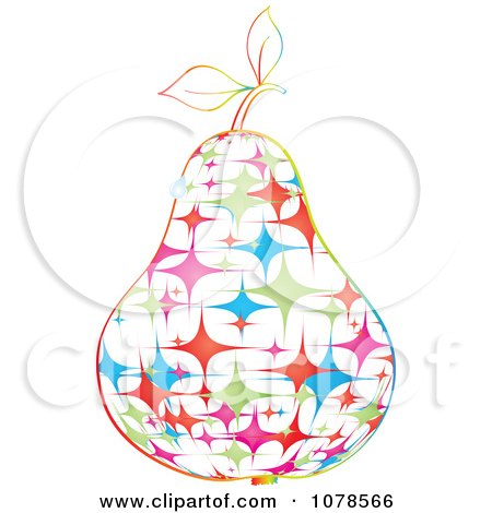 Clipart Colorful Starry Pear - Royalty Free Vector Illustration by Andrei Marincas