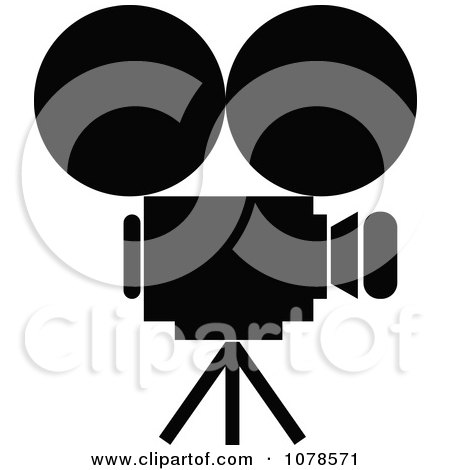 Clipart Silhouetted Movie Camera - Royalty Free Vector Illustration by Andrei Marincas