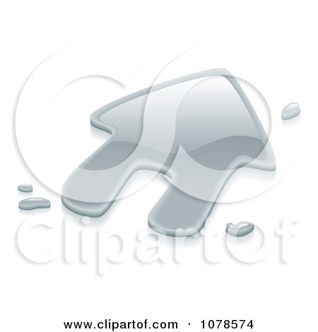 Clipart 3d Liquid Silver House And Droplets - Royalty Free Vector Illustration by AtStockIllustration