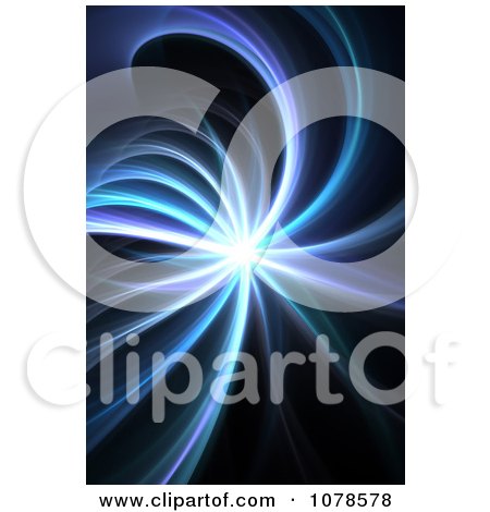 Clipart Bright Light And Blue Fractal Spirals - Royalty Free CGI Illustration by Arena Creative