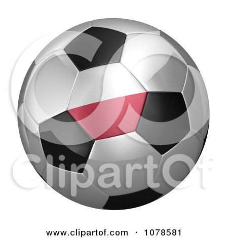 Clipart 3d Poland Flag On A Traditional Soccer Ball - Royalty Free CGI Illustration by stockillustrations