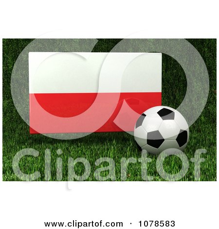 Clipart 3d Soccer Ball And Poland Flag On Grass - Royalty Free CGI Illustration by stockillustrations