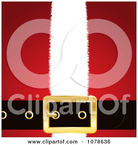 Clipart 3d Santa Belt Buckle Over A Red And White Suit - Royalty Free Vector Illustration by KJ Pargeter