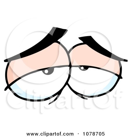 Clipart Pair Of Exhausted Eyes - Royalty Free Vector Illustration by Hit Toon