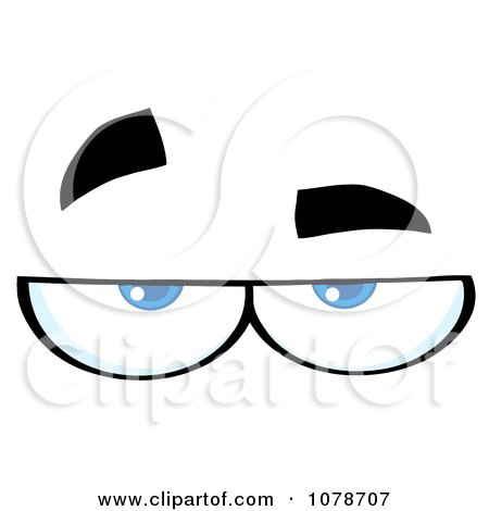 Clipart Pair Of Skeptical Eyes - Royalty Free Vector Illustration by Hit Toon