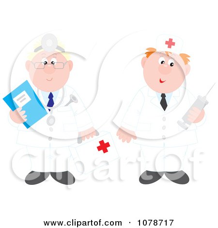 Clipart Male Surgeon And Doctor - Royalty Free Vector Illustration by Alex Bannykh