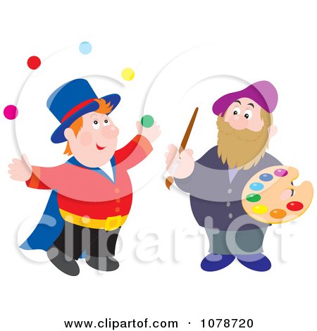 Clipart Juggler And Artist - Royalty Free Vector Illustration by Alex Bannykh