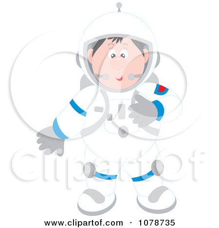Clipart Astronaut In A Space Suit - Royalty Free Vector Illustration by Alex Bannykh