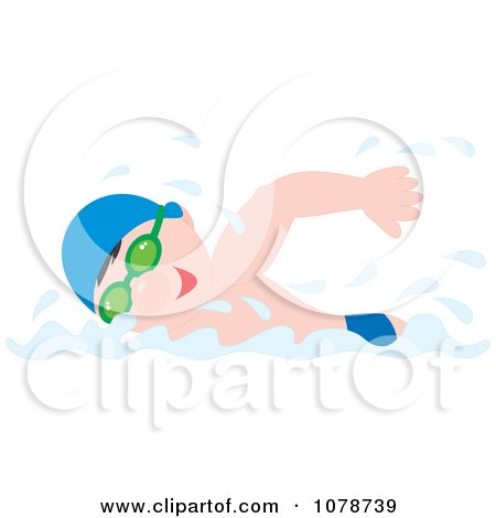 Clipart Strong Man Swimming - Royalty Free Vector Illustration by Alex Bannykh