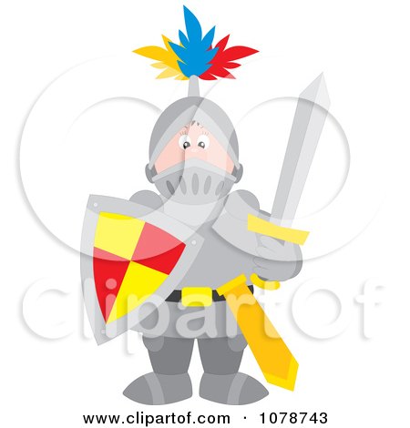 Clipart Knight In Full Armor - Royalty Free Vector Illustration by Alex Bannykh