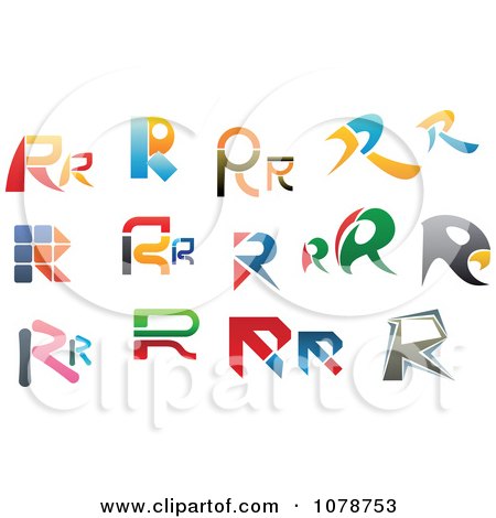 Clipart Abstract Letter R Logos - Royalty Free Vector Illustration by Vector Tradition SM
