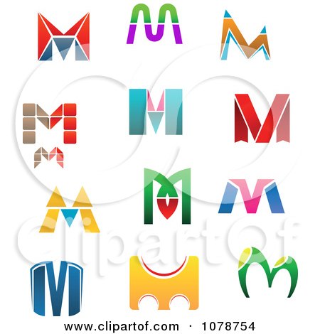 Clipart Abstract Letter M Logos - Royalty Free Vector Illustration by Vector Tradition SM