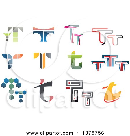 Clipart Abstract Letter T Logos - Royalty Free Vector Illustration by Vector Tradition SM