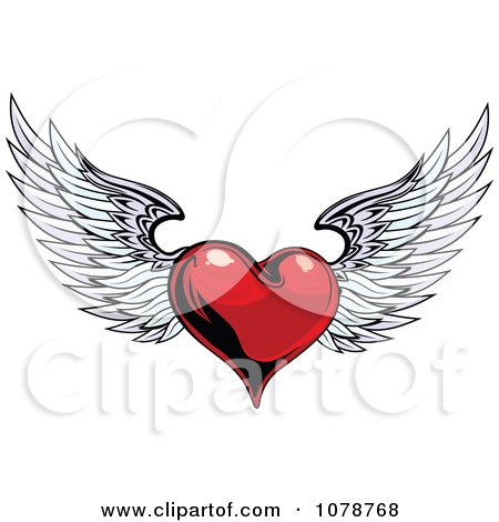 Clipart Red Shiny Winged Heart - Royalty Free Vector Illustration by Vector Tradition SM