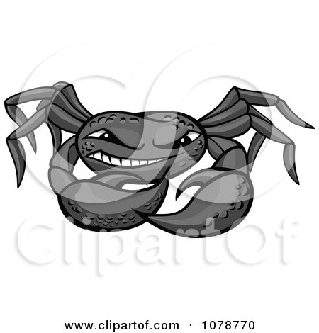 Clipart Grinning Gray Crab - Royalty Free Vector Illustration by Vector Tradition SM