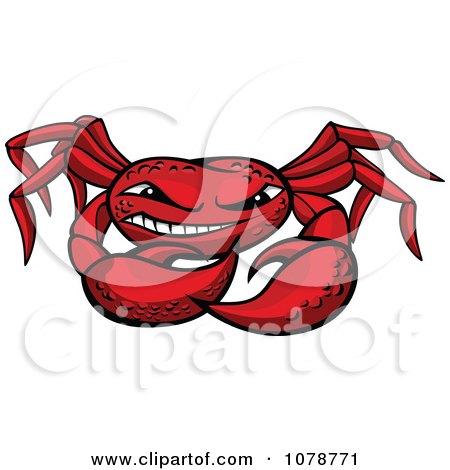 Clipart Grinning Red Crab - Royalty Free Vector Illustration by Vector Tradition SM